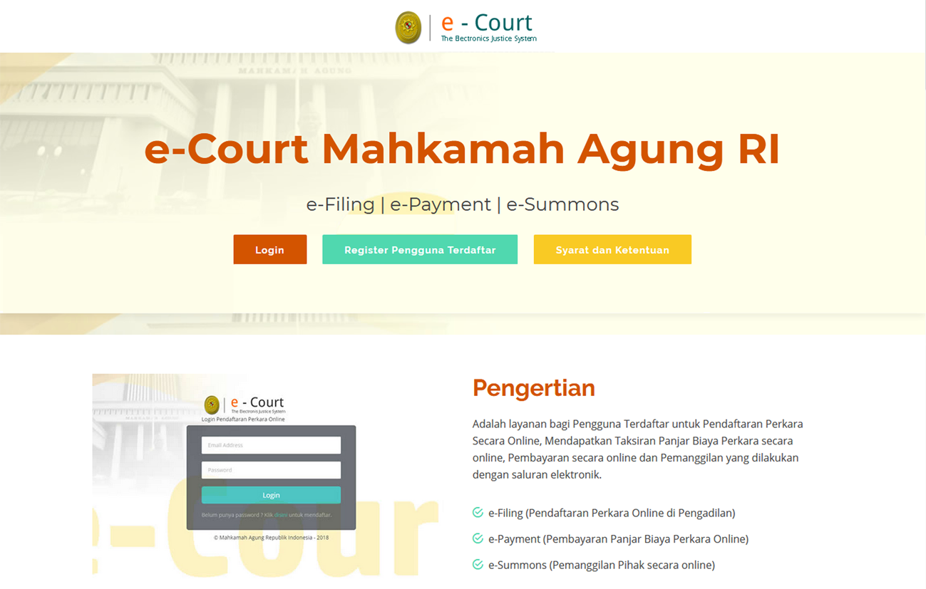 Ecourt mahkamah agung